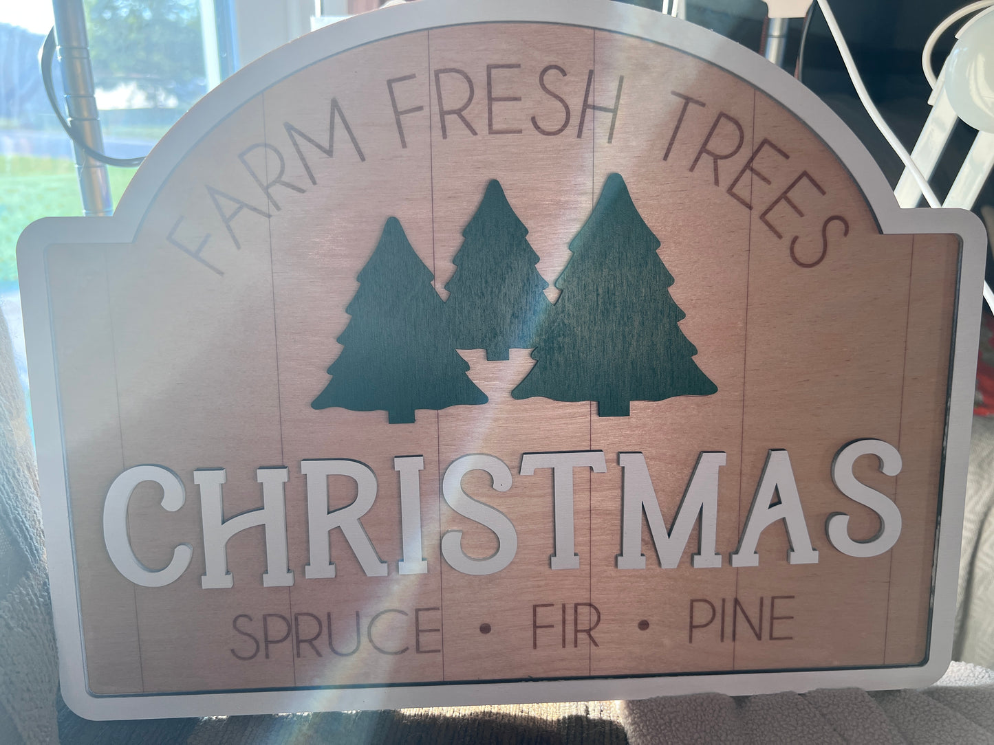 Rustic Holiday Wood Sign – Hand-Painted Laser Cut Décor