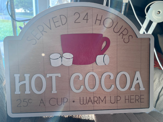 Rustic Holiday Wood Sign – Hand-Painted Laser Cut Décor