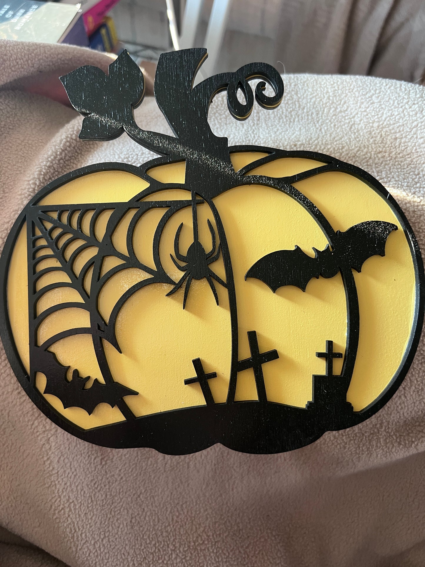 Layered Halloween Pumpkin Signs – Handcrafted Wooden Silhouettes